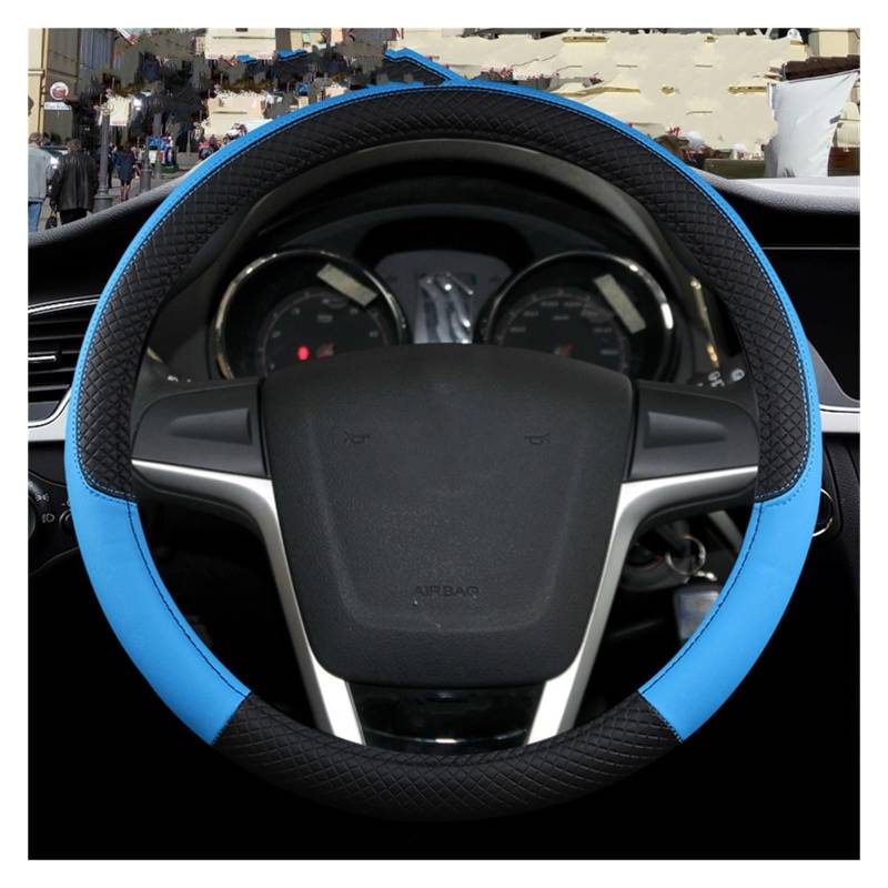 Auto Lenkradbezug Für MG HS ZS EV MG3 3SW MG5 MG6 MG7 ZR Für EHS Für EZS GT Auto Lenkrad Abdeckung PU Leder Nicht-Slip Auto Lenkradhüllen(O Shape Blue) von VETJMUA