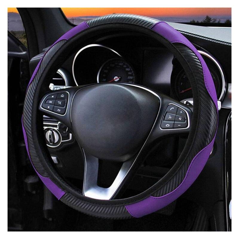 Auto Lenkradbezug Für Megane 2/3 Für Captur Für Clio Für Scenic Für Duster Für Kudjar Für Triber Universal Leder Auto Lenkrad Abdeckung Zubehör Auto Lenkradhüllen(Purple) von VETJMUA