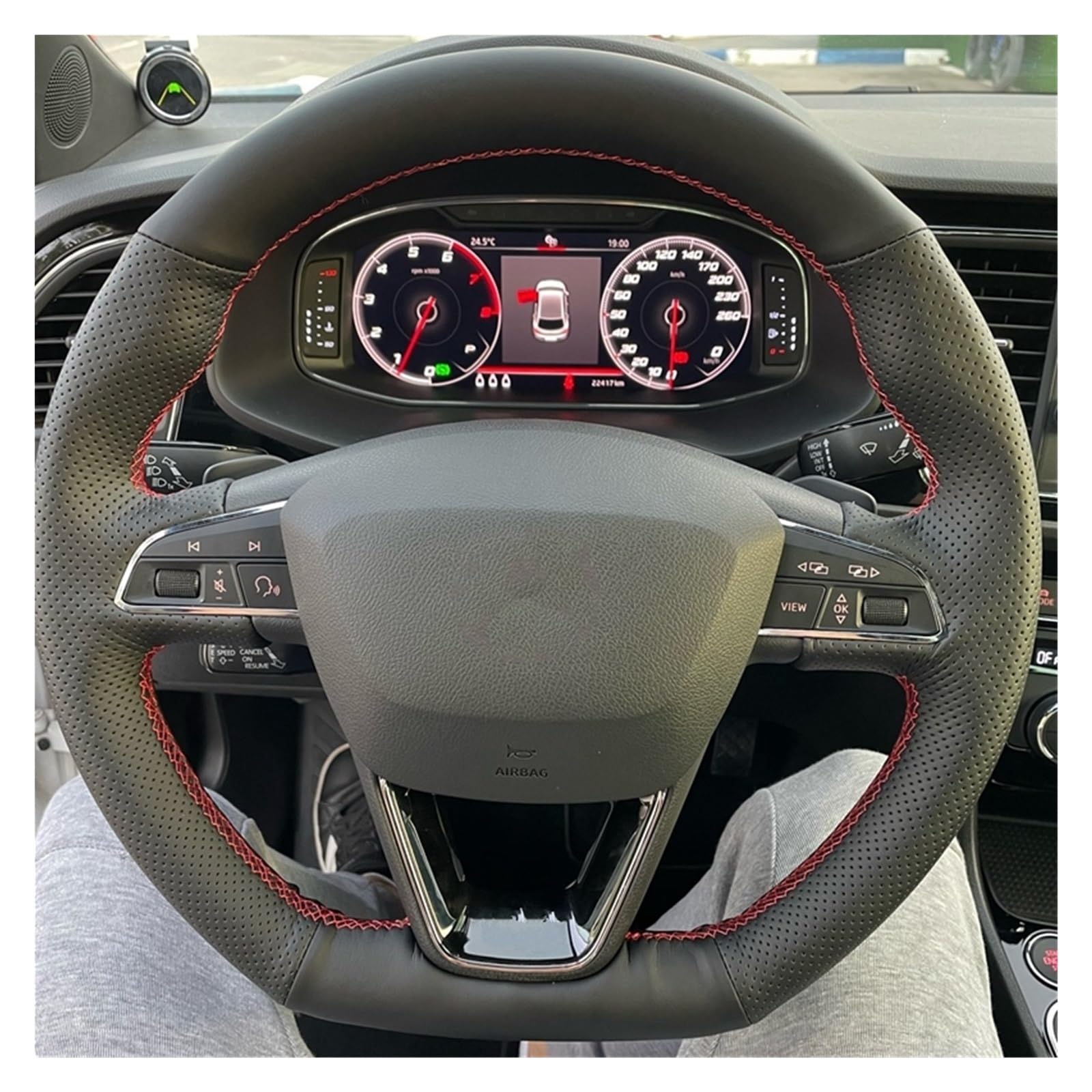 Auto Lenkradbezug Für Seat Für Leon Für Cupra Für Leon ST Für Cupra Für Leon ST Für Cupra 2013-2019 Für Ateca Für Cupra Für Ateca FR 2016-2019 Auto Lenkrad Geflecht Abdeckung Auto Lenkradhüllen(Light von VETJMUA