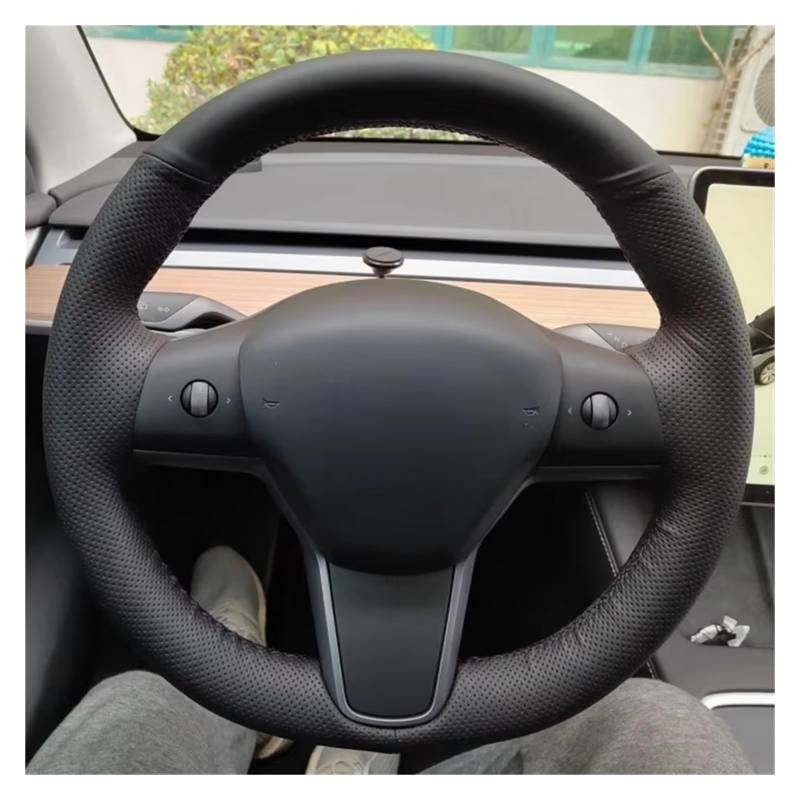 Auto Lenkradbezug Für Tesla Für Modell 3 2015-2020 Für Modell Y 2019 2020-2022 Auto Lenkrad Abdeckung Leder Auto Lenkrad Abdeckung Auto Lenkradhüllen(Beige Thread) von VETJMUA