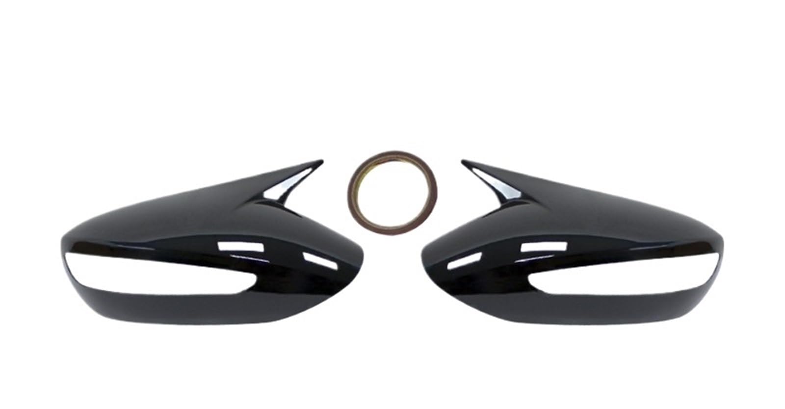 Auto Rückspiegel Kappe Für Hyundai Für Sonata DN8 2011-2014 Auto Rückspiegel Abdeckung Seite Tür Shell Dekoration Trim Tür Spiegelkappen(Bright black) von VETJMUA