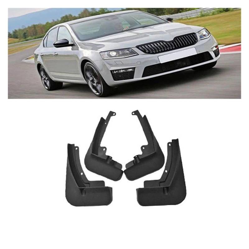 Auto Schmutzfänger Für Skoda Für Octavia 2006-2016 Auto Schmutzfänger Schutz Für Kotflügel Vorne Hinten Rad Kotflügel Staubdicht Zubehör Schwarz 4 Stück Schutzbleche(B) von VETJMUA