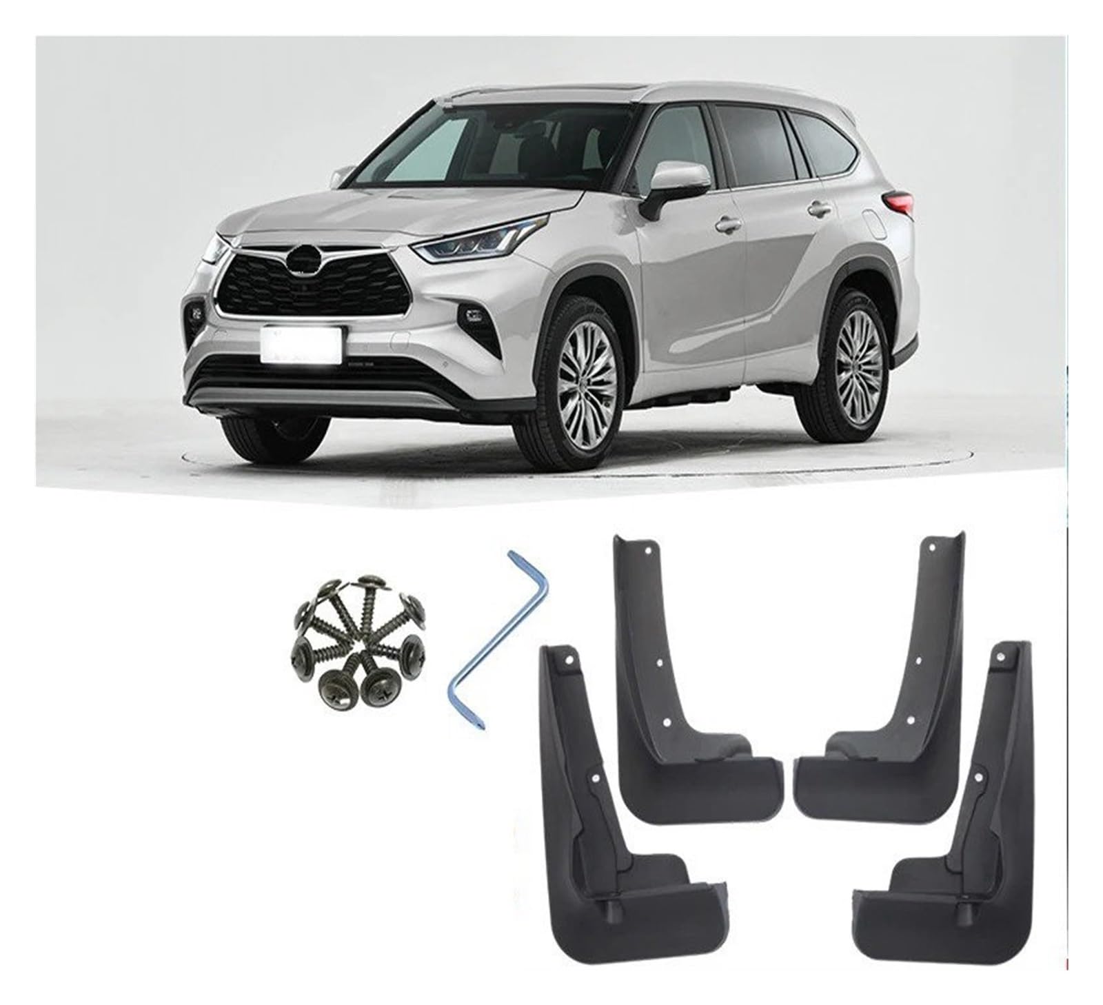 Auto Schmutzfänger Für Toyota Für Highlander Für Kluger XU70 Hybrid 2020 2021 2022 2023 2024 Kotflügel Für Fender Schlamm Flap Schutz Splash Kotflügel Schutzbleche(A 4 Pieces) von VETJMUA