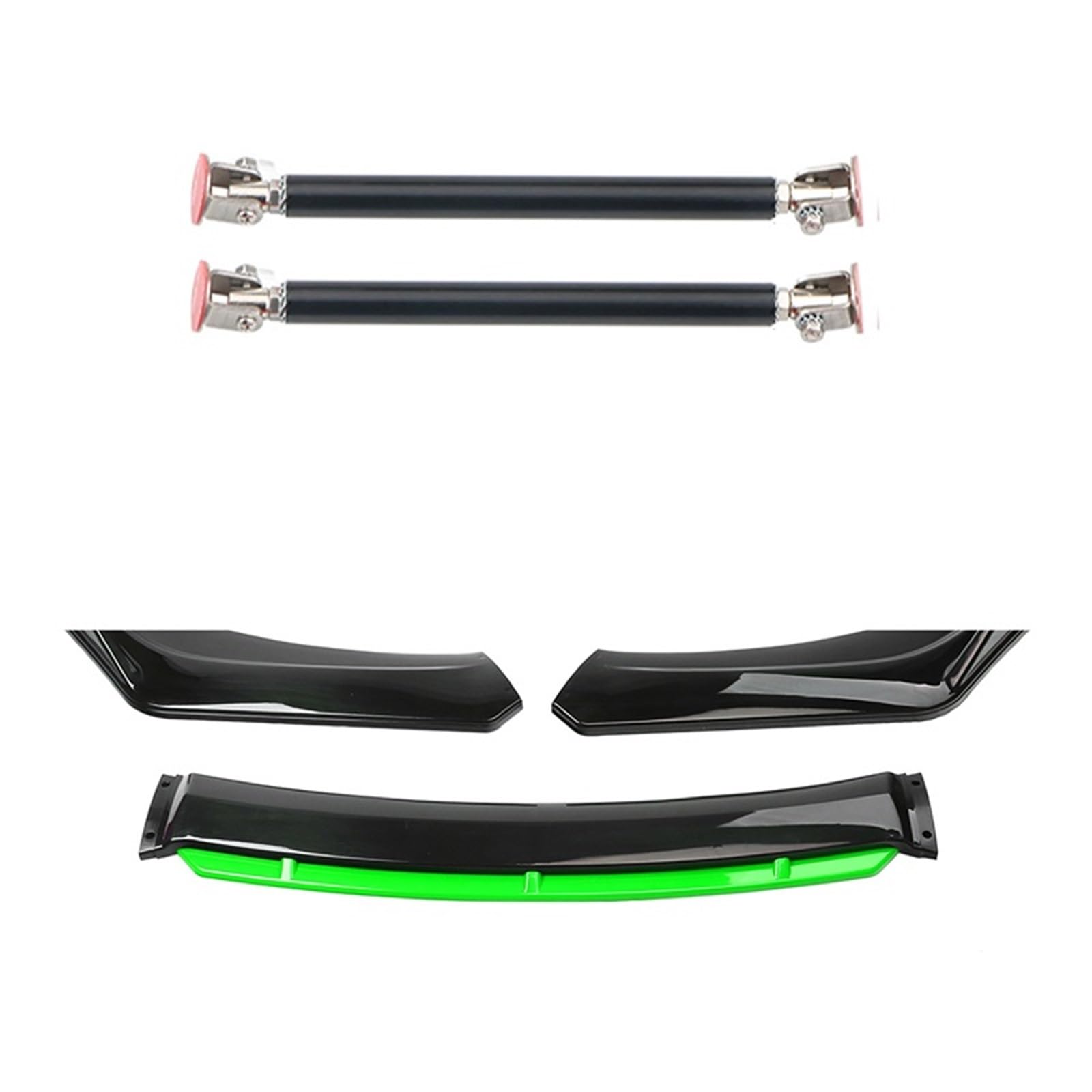 Front Bumper Spoiler Lippe 4 STÜCKE Universal Auto Vorderen Stoßfänger Lip Body Kit Spoiler Splitter Diffusor Weiß Carbon Fiber Splitter ABS Kunststoff Frontspoiler(15cm Black 3) von VETJMUA