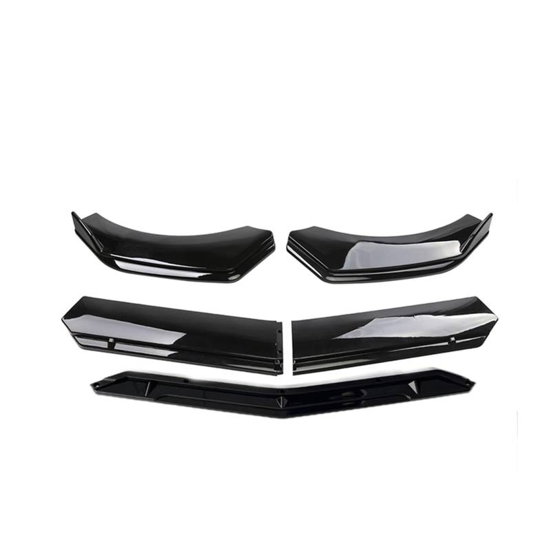 Front Bumper Spoiler Lippe 5 Stücke Universal Auto Vorderen Stoßfänger Lip Body Kit Spoiler Carbon Fibe Dekorative Streifen Stoßstange Canard Lip Splitter Frontspoiler(Black and Black) von VETJMUA