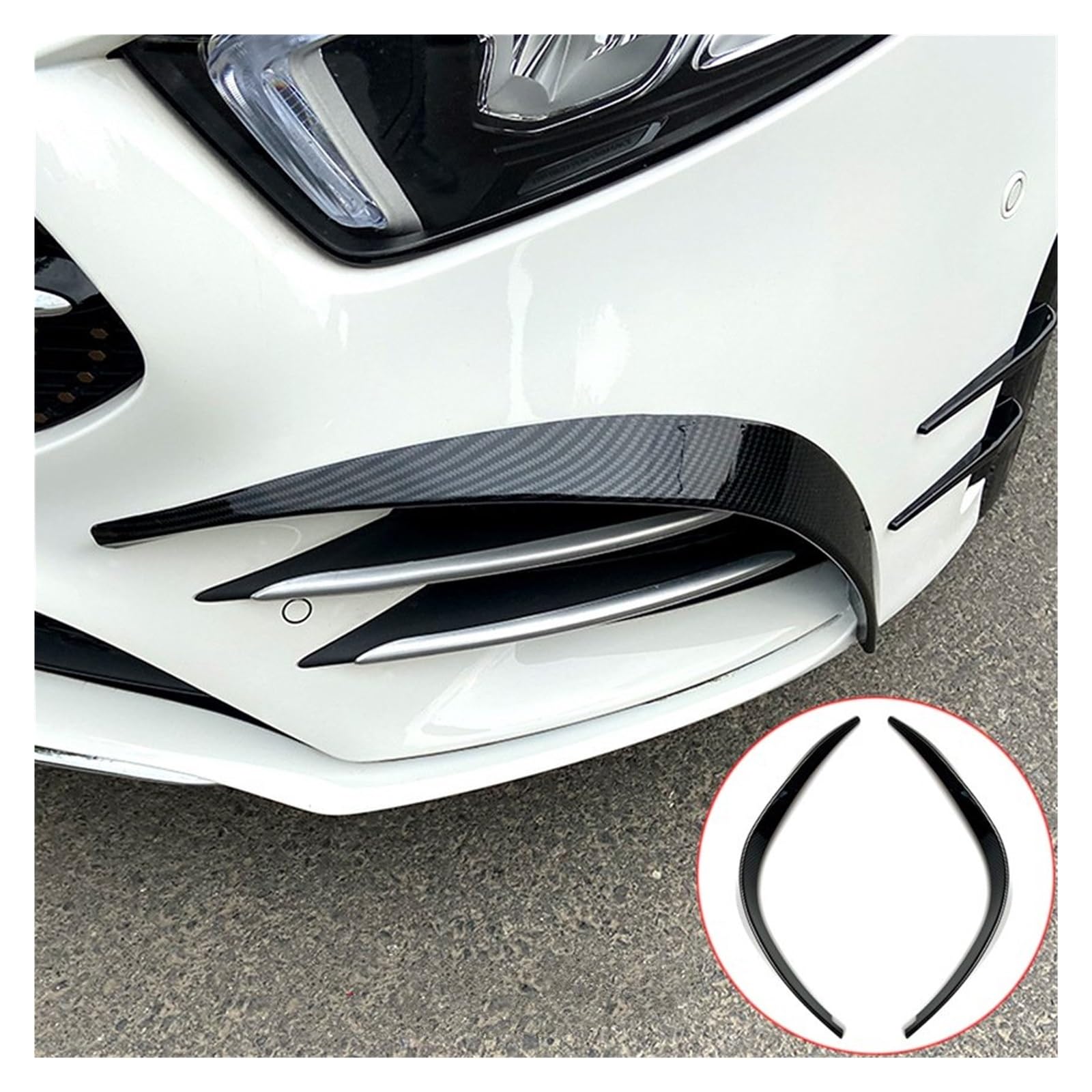 Front Bumper Spoiler Lippe Für Benz W177 A180 A200 A250 A260 Für AMG A35 2018 2021 2022 Auto Front Canards Schürze Stoßstange Splitter Spoiler Frontspoiler(D) von VETJMUA