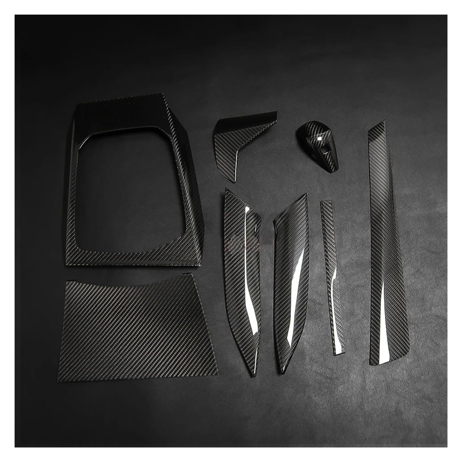 Interieur Zubehör Für 2er G42 220d 220i 230i 2022 LHD Autoinnenraum Mittelkonsole Armaturenbrett Schalthebelverkleidung 8-teilig Auto Zubehör Innenraum(Glossy Carbon) von VETJMUA