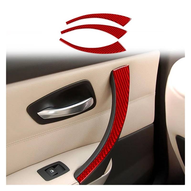 Interieur Zubehör Für 3er E90 2007-2013 Linkslenker Auto Innentür Armlehne Seitendekoraufkleber 3 Stück Auto Zubehör Innenraum(Red) von VETJMUA