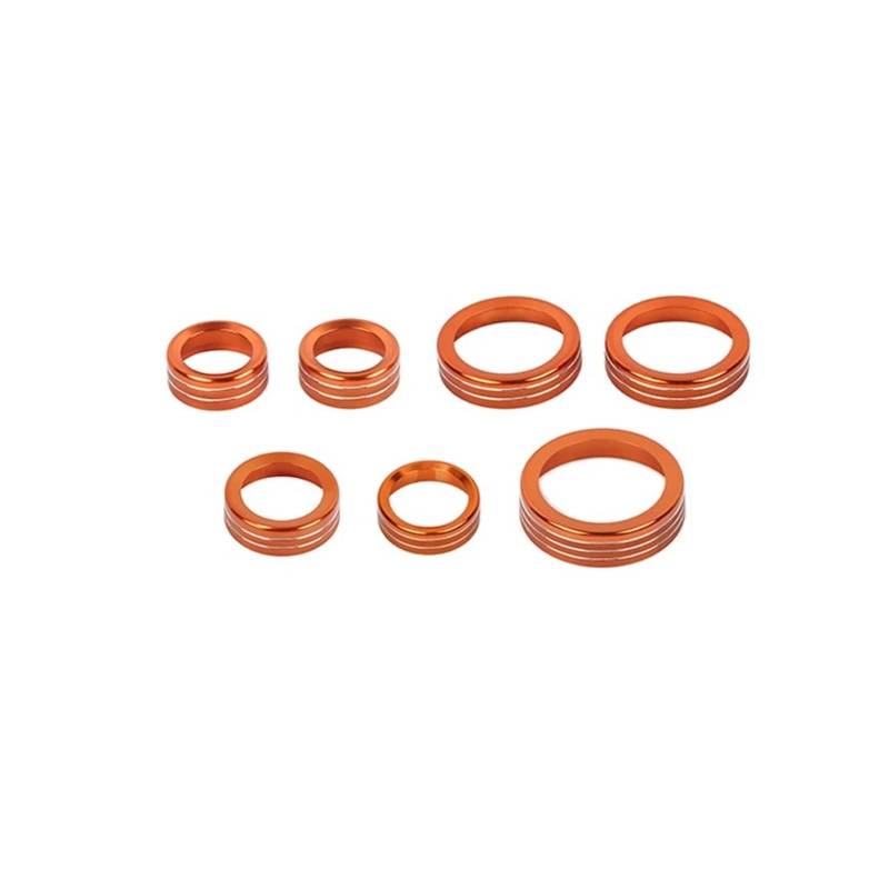 Interieur Zubehör Für Ford Für Bronco Sport 2021 2022 2023 2024 Auto Klimaanlage Audio 4WD Scheinwerfer Getriebe Schalter Knopf Dekoration Ring Auto Zubehör Innenraum(Orange) von VETJMUA