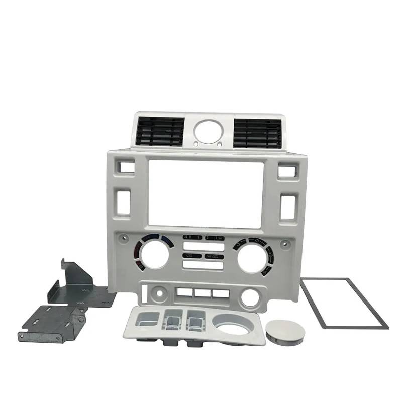 Interieur Zubehör Für Land Für Rover Für Defender 2007-2016 Auto Styling Tuning Innen Teile Doppel Din Fascia Kit Auto Zubehör Innenraum(Weiß) von VETJMUA