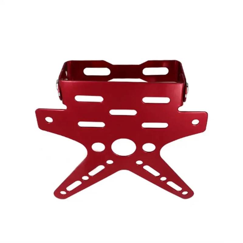 Motorrad Lizenz Kennzeichenhalter Universal Aluminium Einstellbare Halterung Registrierung Nummer Platte Abckung Motorrad Teile Motorrad Kennzeichen Halter(Red) von VETJMUA