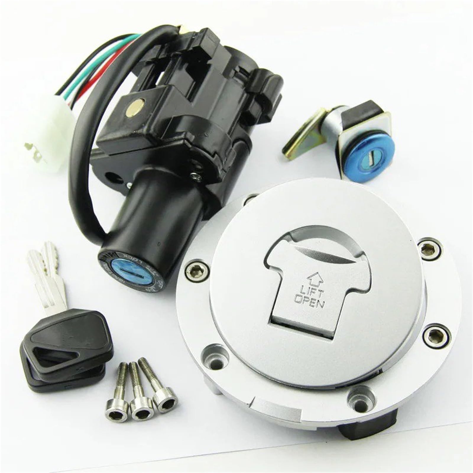 Zündschalter Für CBF500 Für CBF600 Für CBF600S Für CBF1000 2004-2010 Motorrad Kraftstofftankdeckel Zündschloss Kit OEM: 35010-MER-D00 Moto Zündschloss von VETJMUA