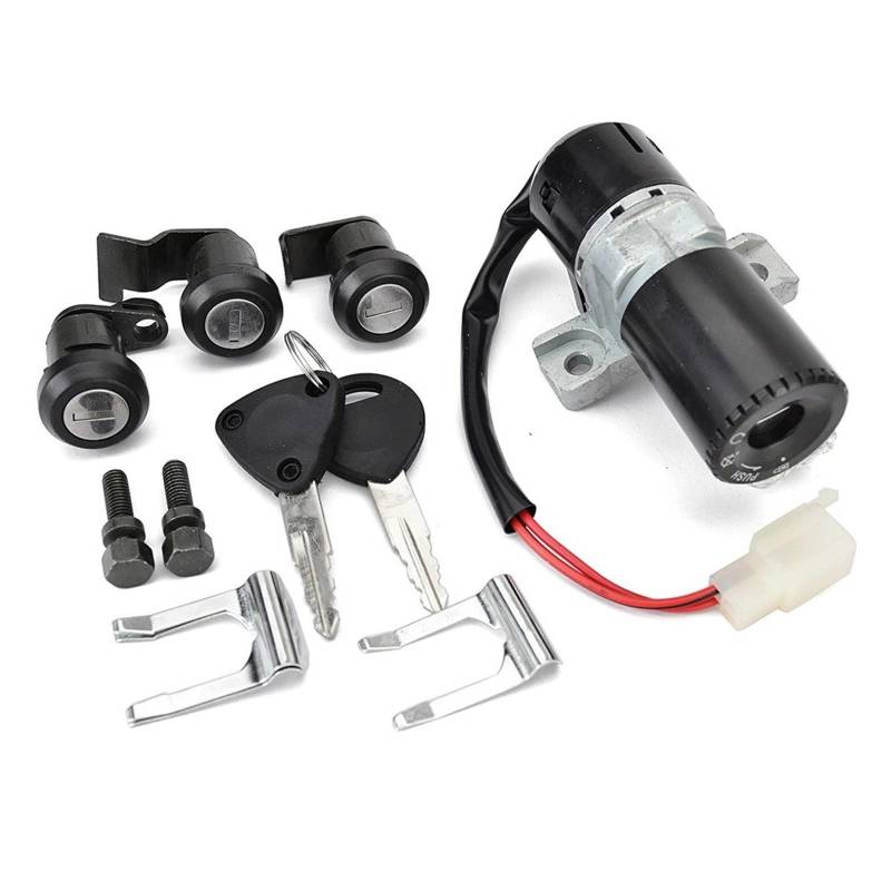 Zündschalter Für FES125 Für FES150 Für FES250 1997-2005 Zündschloss Sitzschloss Mit Schlüssel Kit 35010-KEY-900 35010-KFG-D10 Moto Zündschloss von VETJMUA