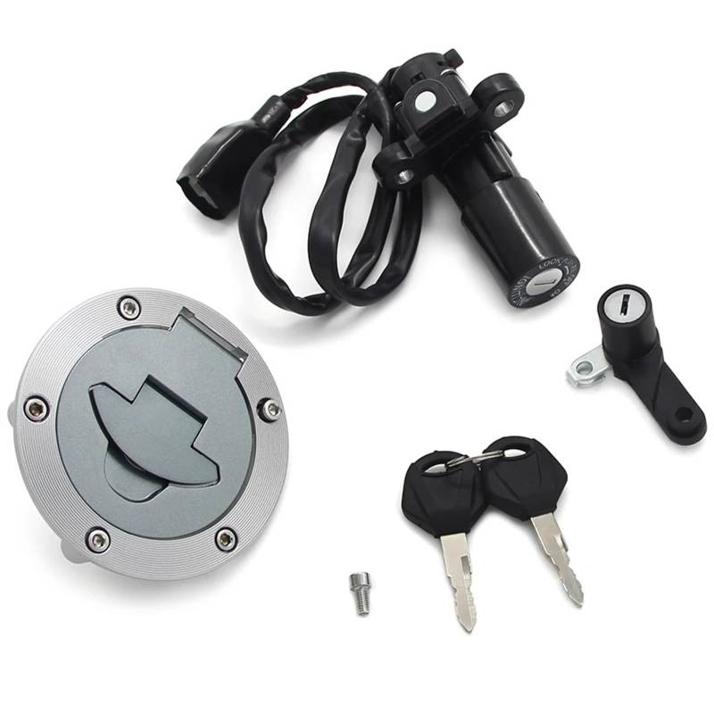 Zündschalter Für YZF-R3 Für YZFR3 2015-2018 Motorrad Zündschlüssel Schalter Kraftstoff Gas Kappe Sitz Lock Kit OEM: 1WD-H2501-02 1WD-WF461-00 Moto Zündschloss von VETJMUA