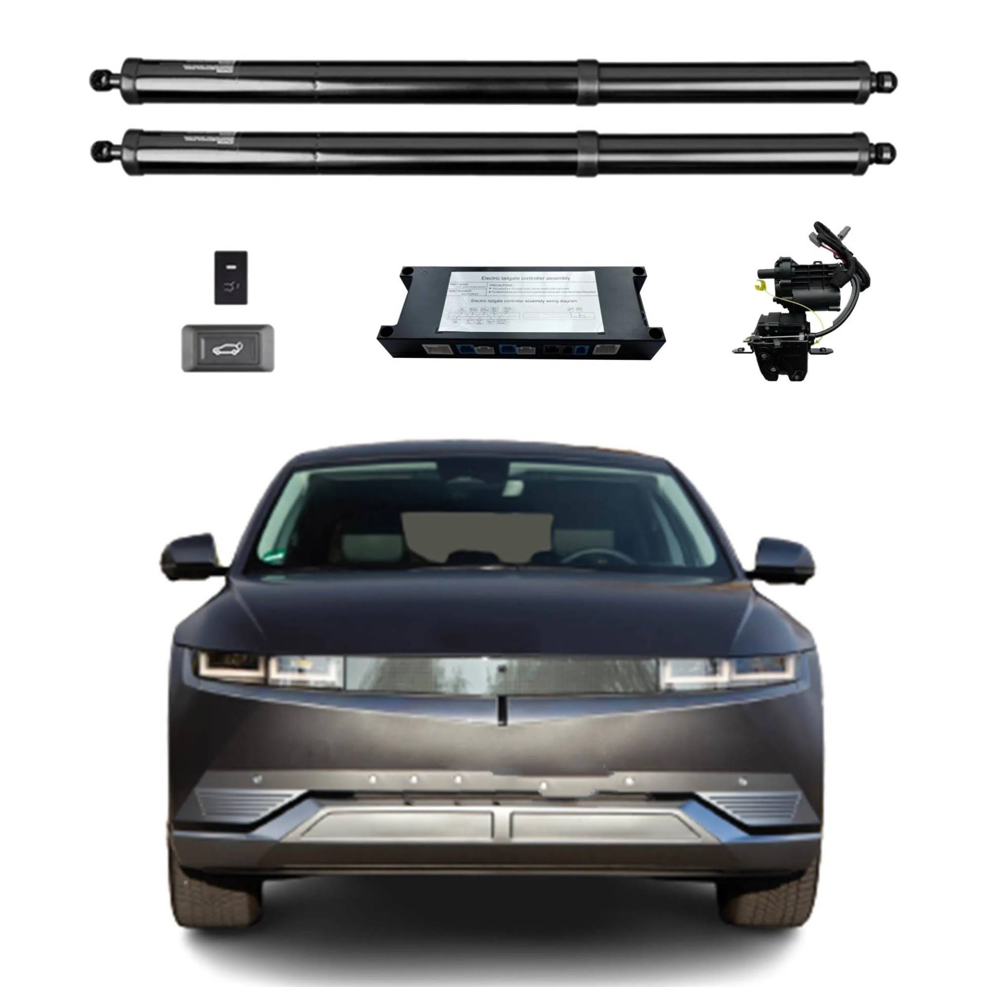 heckklappendämpfer Für Hyundai Für Ioniq 5 2022+ Elektrische Heckklappe Power Zurück Tür Heckklappe Heckklappe Auto Boot Trunk Strut Automatische Schock Hubstange kofferraum gasfeder(With kick sensor) von VETJMUA