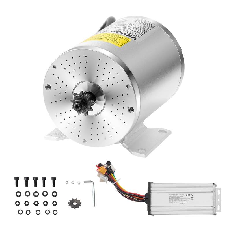 VEVOR 2000 W Elektrischer Bürstenloser Gleichstrommotor-Bausatz, Bürstenloser Elektromotor – 60 V 4500 U/min Motor mit verbessertem Drehzahlregler für Go Karts E-Bike Motorrad Roller von VEVOR