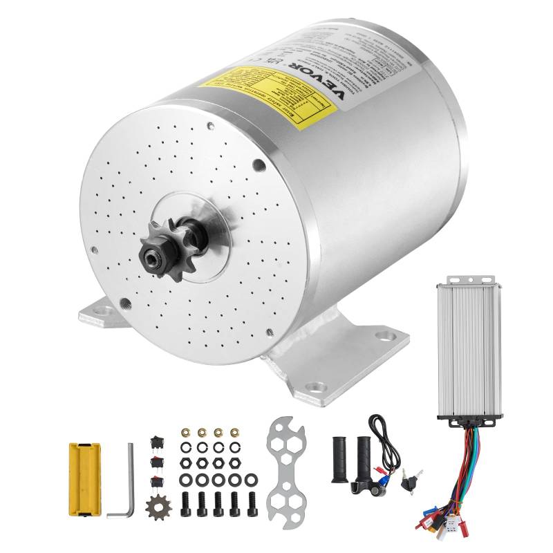 VEVOR 2000 W elektrischer bürstenloser Gleichstrommotor-Bausatz – 48 V 4300 U/min Elektromotor mit verbessertem Drehzahlregler und Gasgriff-Bausatz für Go Karts E-Bike Motorrad Roller DIY von VEVOR