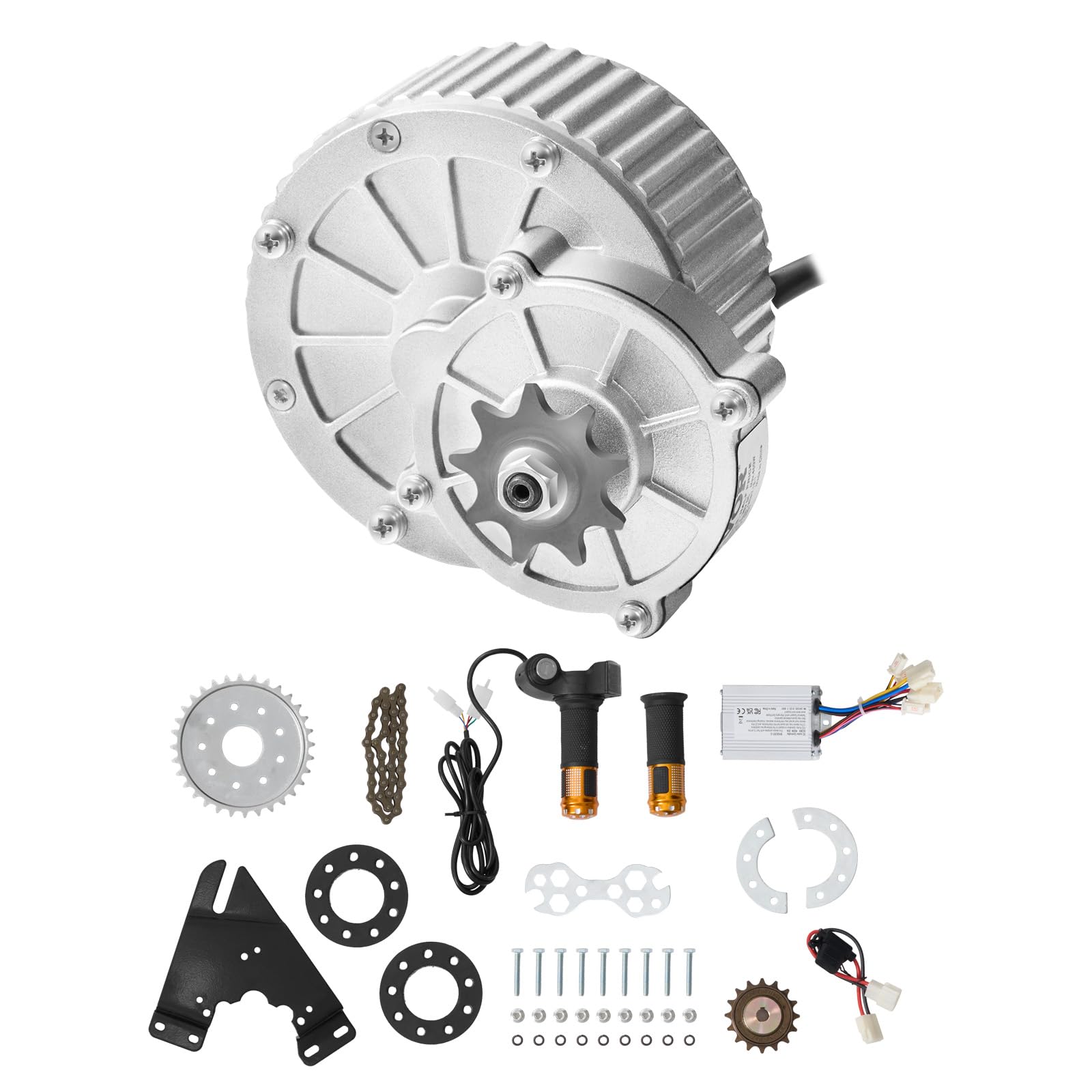 VEVOR 450 W elektrischer Gleichstrommotor mit Bürsten – 36 V, 3000 U/min Motor mit verbessertem Drehzahlregler und Drehgriff-Gasgriff-Kit, Elektromotor für Go Karts, E-Bikes, Motorräder, Roller von VEVOR