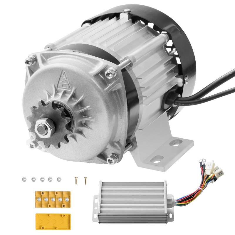 VEVOR 500 W Elektrischer Bürstenloser Gleichstrommotor-Bausatz, Bürstenloser Elektromotor – 48 V 2700 U/min Motor mit verbessertem Drehzahlregler für Go Karts E-Bike Motorrad Roller von VEVOR