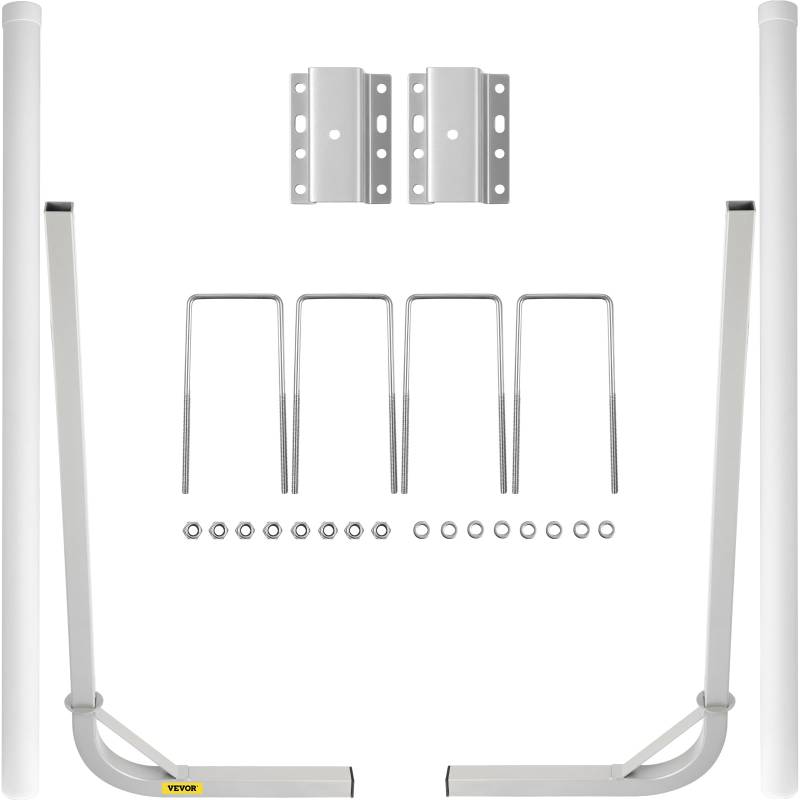 VEVOR Bootsanhänger-Führungsschiene, 2 Stück 152 cm Stahl-Anhängerpfostenführungsschiene, mit Weißen PVC-Rohrabdeckungen, Komplettes Montagezubehör im Lieferumfang Enthalten von VEVOR