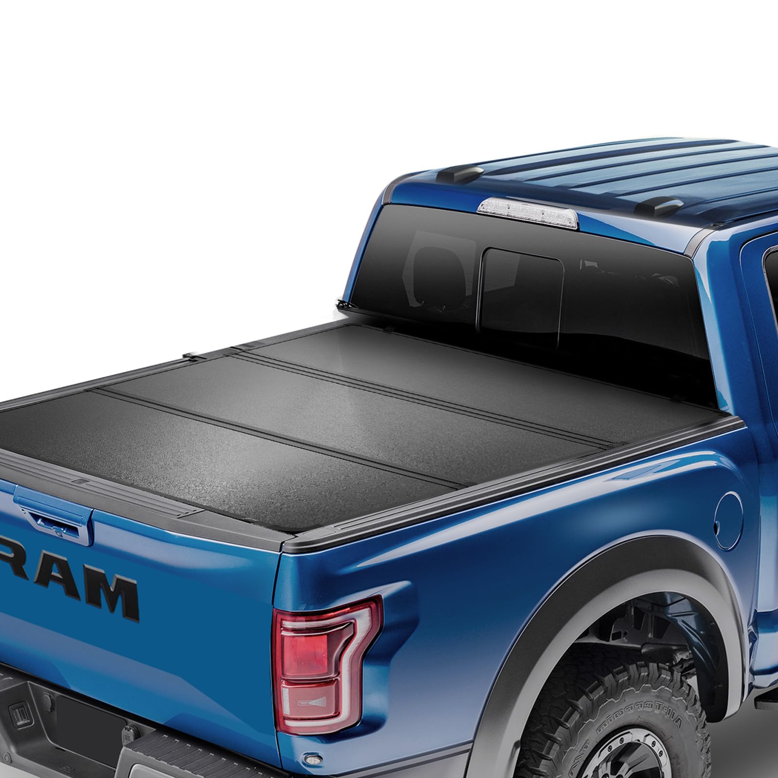 VEVOR Dreifach Faltbare Ladeflächenabdeckung, Kompatibel mit 2015-2024 Ford F-150, 6,5' (79") Ladefläche, Passt nur zu 6,5' x 5,4' (79" x 65,2") Innenladefläche, 400 lbs Tragkraft, LED-Licht von VEVOR