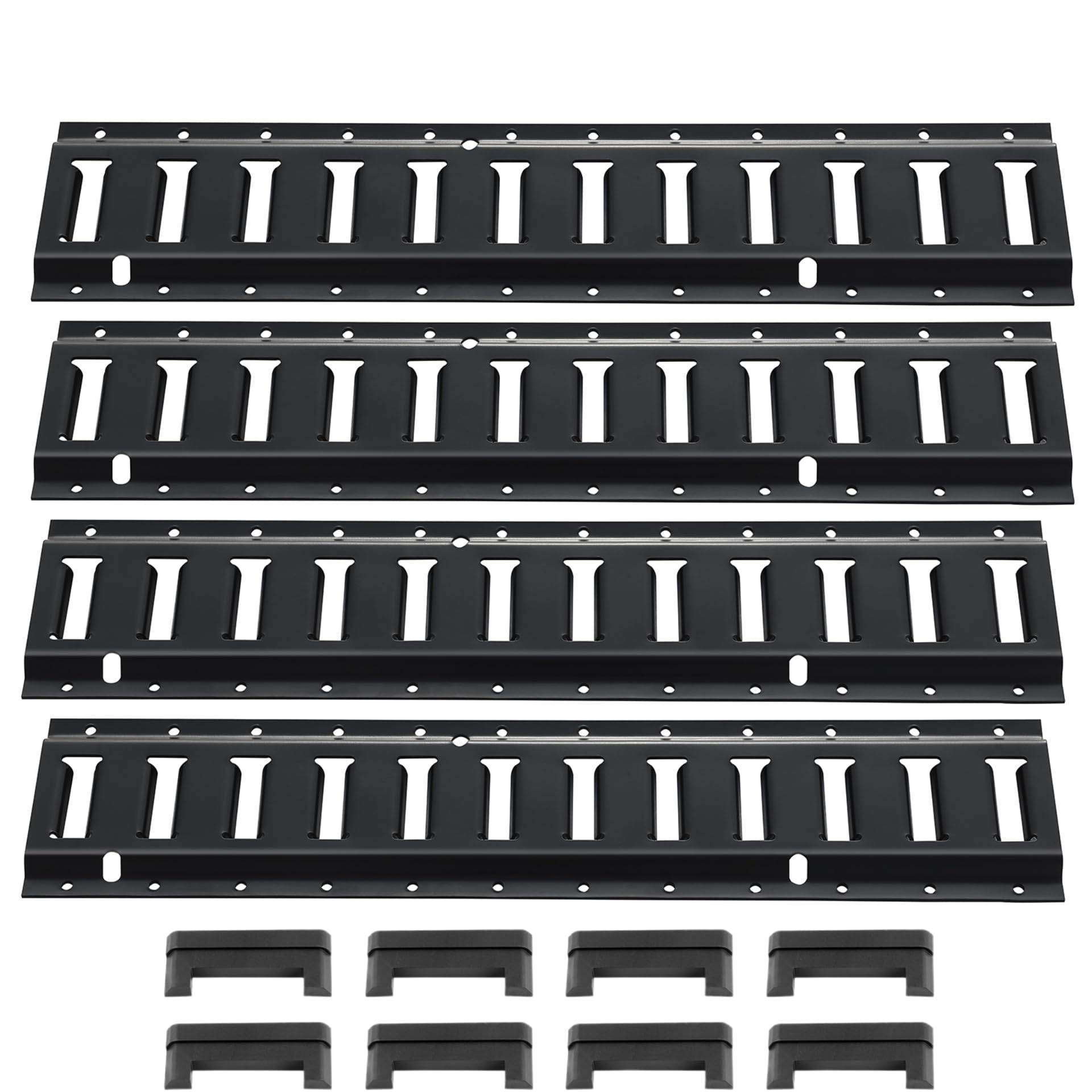 VEVOR E-Track-Schienen-Set, 2 Fuß Stahlschienen, 4er-Pack, Tragfähigkeit bis zu 907 kg, robuste Schienen mit Schrauben für Garagen, Lieferwagen, Anhänger, Motorrad-Zurrgurte, ATV-Halterungen von VEVOR