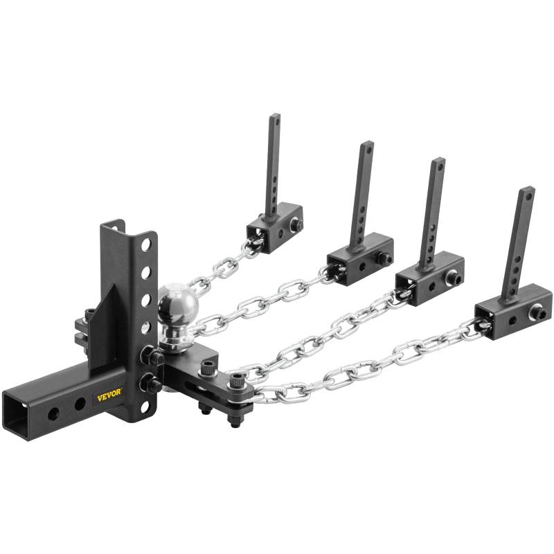 VEVOR Gewichtsverteiler-Anhängerkupplung,453,6 kg,Nivellierkupplung Schwenkkontrolle,5,1cm Kugel&10,2 Drop/Rise 4 Ketten Universal-Rahmenhalterung,kein Springen,2" Ball&4" Drop/Rise&4 Chains 1000lb von VEVOR