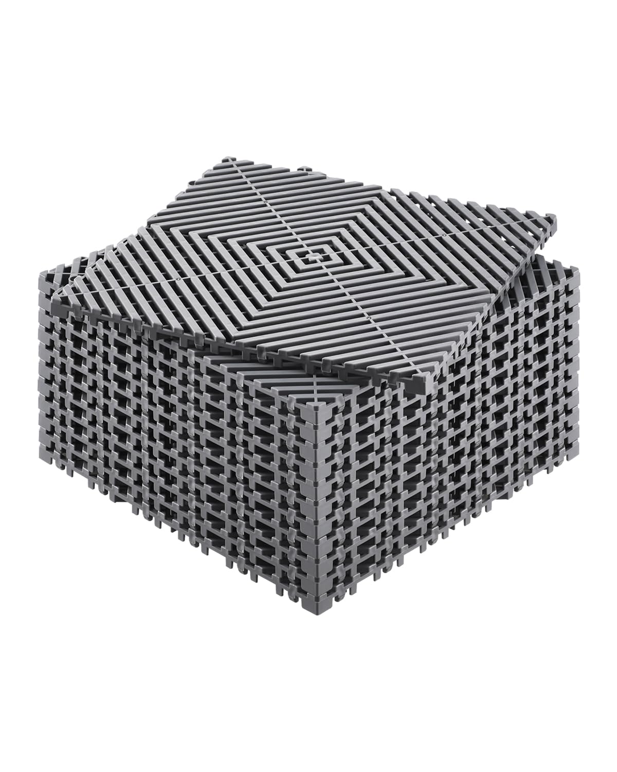 VEVOR Ineinandergreifende Drainagematte, 30,5 x 30,5 cm, modulares ineinandergreifendes Kissen, 12 Stück, rutschfeste, graue PP-Drainagefliesen und Duschmatte, für Garage, Garten, Küche und Outdoor von VEVOR