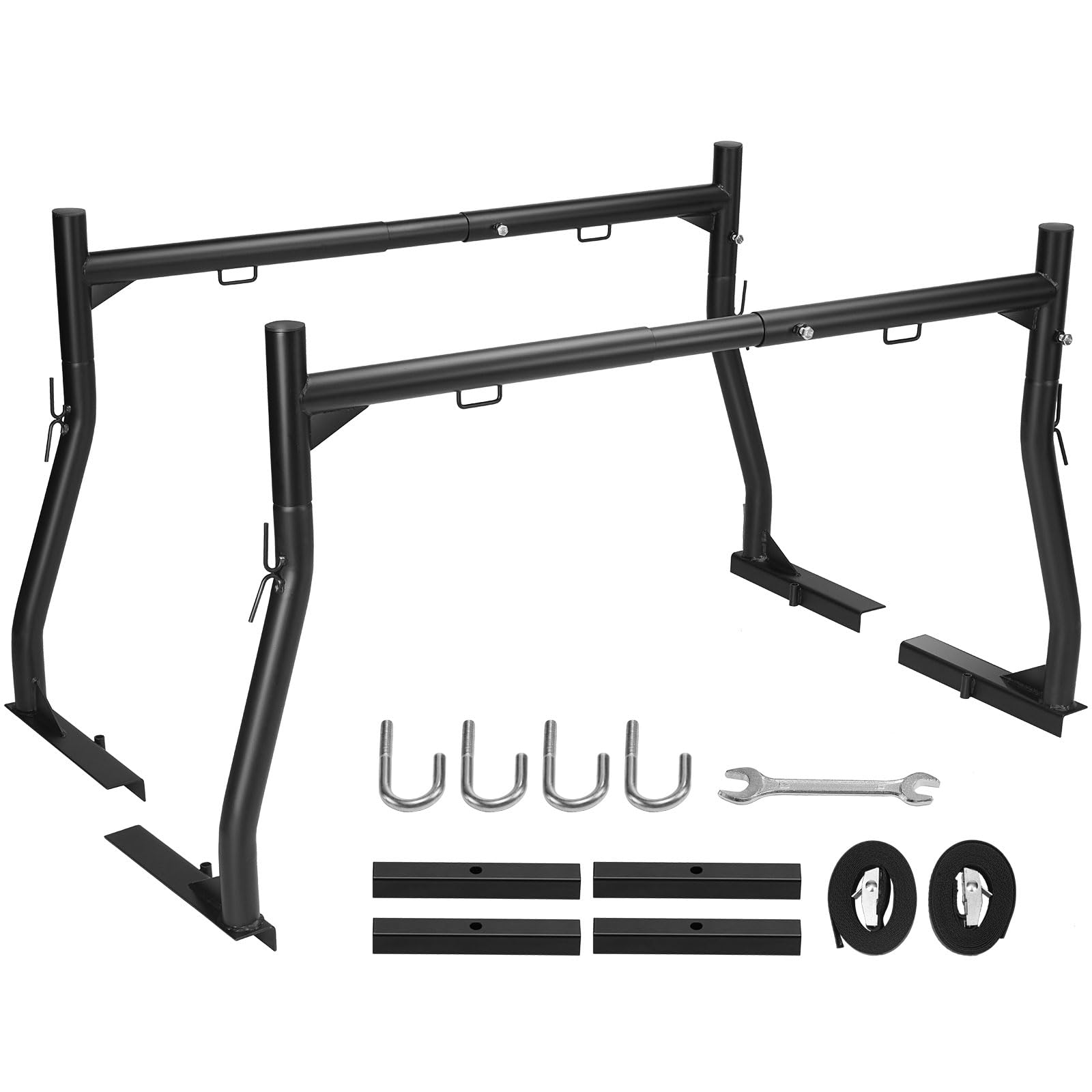 VEVOR LKW-Träger Truck Rack, 1170-1803 mm Ausziehbarer LKW-Leiterträger, 363 kg Tragfähigkeit, Stahl-Leiterträger für LKW mit Nicht Bohrenden J-Bolzen, LKW-Ladeflächenträger für Surfbrett usw. von VEVOR