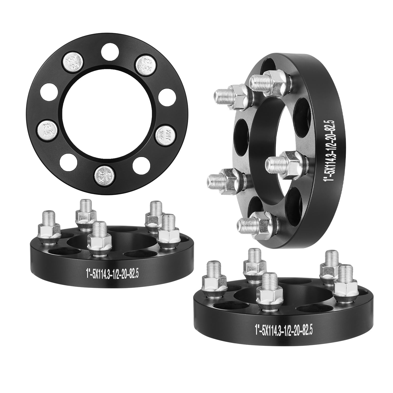 VEVOR Spurverbreiterungen, 1 Zoll 5 x 4,5 Zoll Radadapter, 5 Radbolzen, geschmiedete Distanzstücke, 82,5 mm Bohrung, nabenzentrische 1/2 Zoll-20 Bolzen-Distanzstücke, passend für Jeep Ford von 84–13 von VEVOR