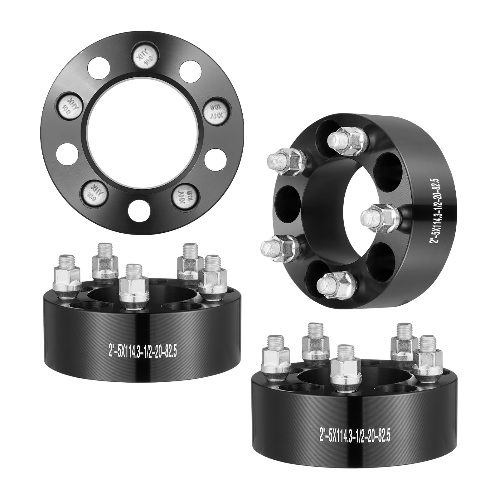 VEVOR Spurverbreiterungen, 2 Zoll 5 x 4,5 Zoll Radadapter, 5 Radbolzen, geschmiedetes Distanzstück, 82,5 mm Bohrung, nabenzentrische 1/2 Zoll-20 Bolzen-Distanzstücke, passend für Jeep Ford 84–18 von VEVOR