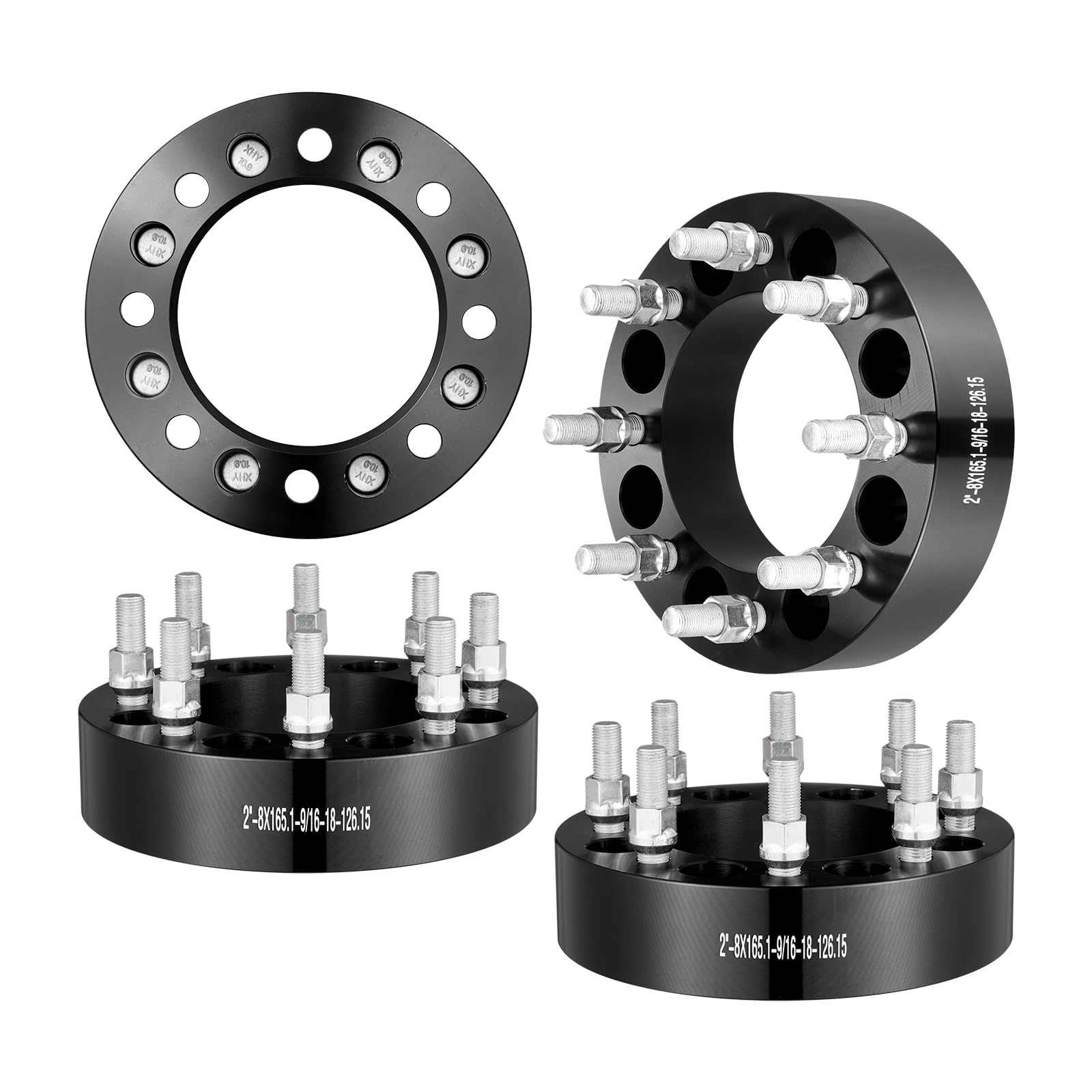 VEVOR Spurverbreiterungen, 2 Zoll 8 x 6,5 Zoll Radadapter, 8 Bolzen, geschmiedete Distanzstücke, 126 mm Bohrung, nabenzentrische Distanzstücke von VEVOR