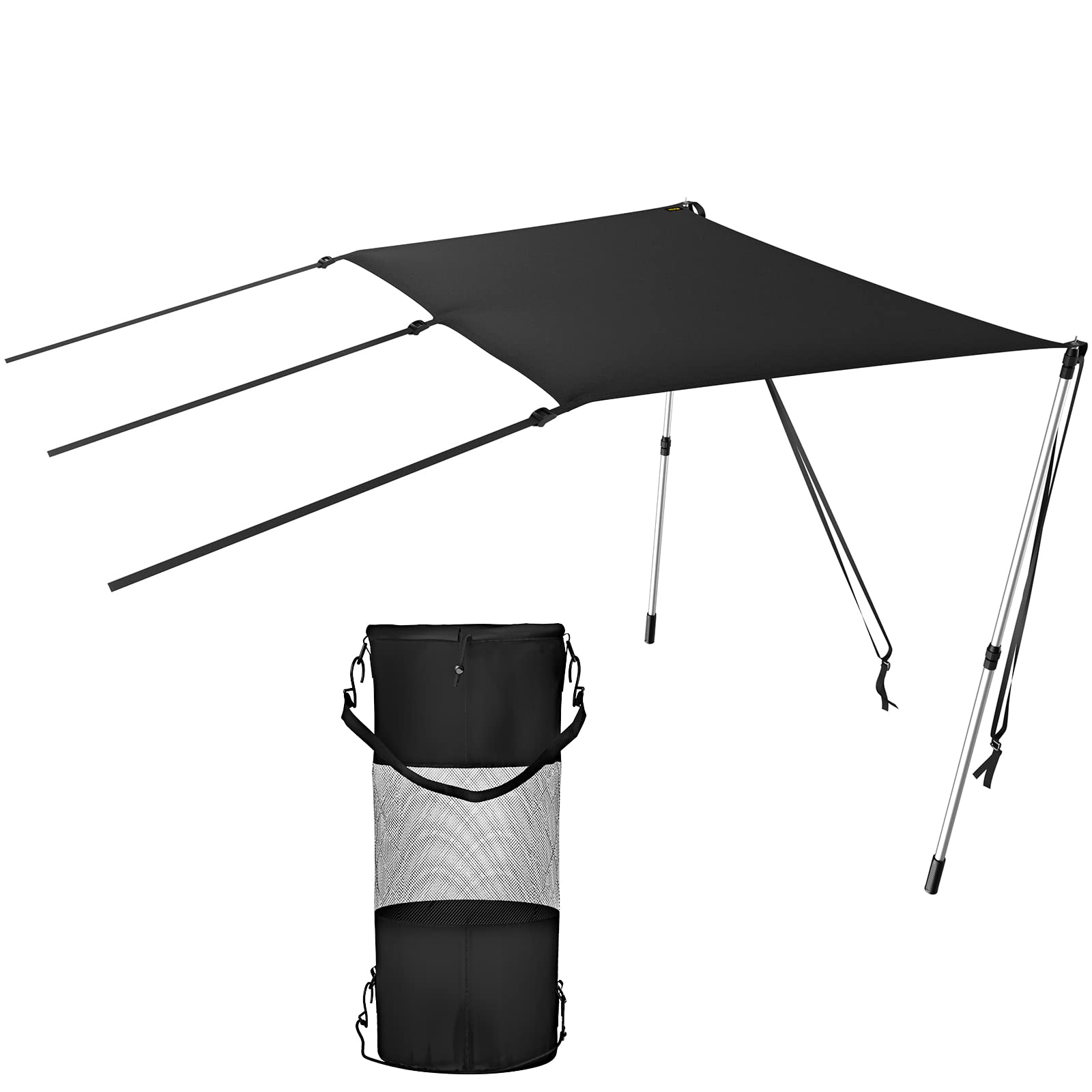 VEVOR T-Top Sonnenschutz-Set, 122 x 152 cm, UV-beständiges 600D Polyester-T-Top-Verlängerungsset mit Rostfreien Stahl-Teleskopstangen, Wasserdichtes T-Top-Schatten-Set, Einfach zu montieren von VEVOR