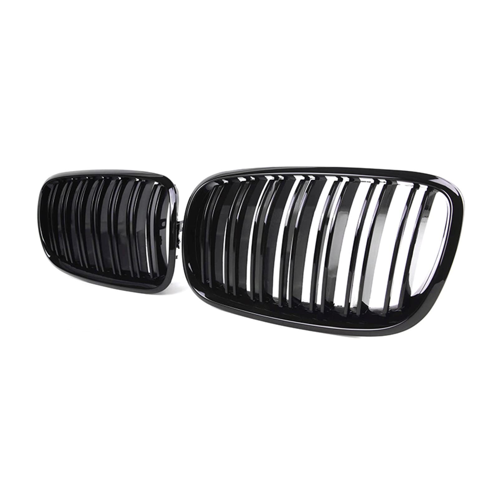 1 Paar Frontgrill Doppellamellen Frontnierengrill Stoßstangengrill Kompatibel for BMW X5 E70 X6 E71 E72 2007-2013 Autozubehör(Gloss Black) von VEXRLUHS