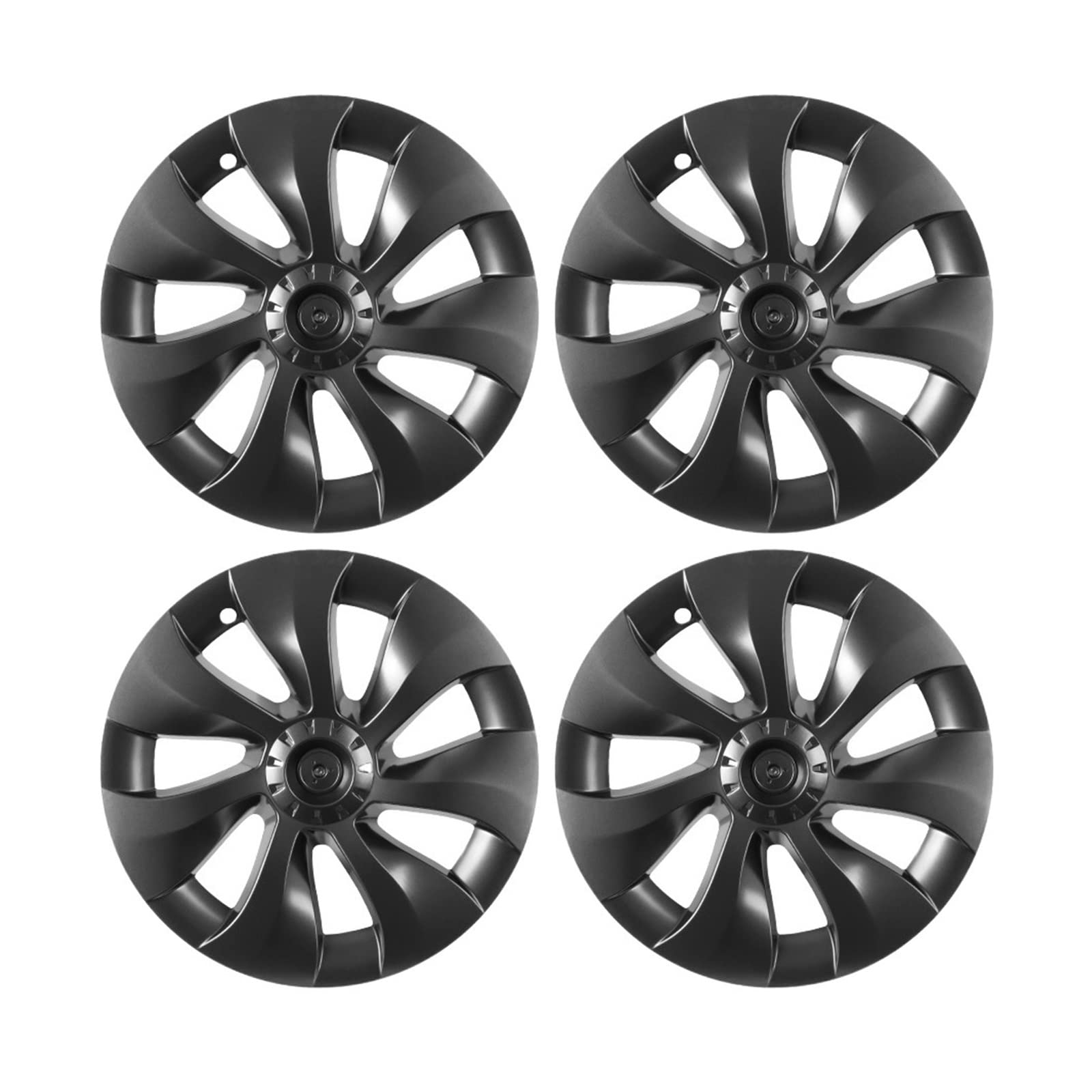 19-Zoll-Radkappen-Set, 4-teilig, Autozubehör, Ersatzradkappe, vollständige Abdeckung, Auto-Radkappe, kompatibel mit Tesla Model Y 2016–2022(Black) von VEXRLUHS