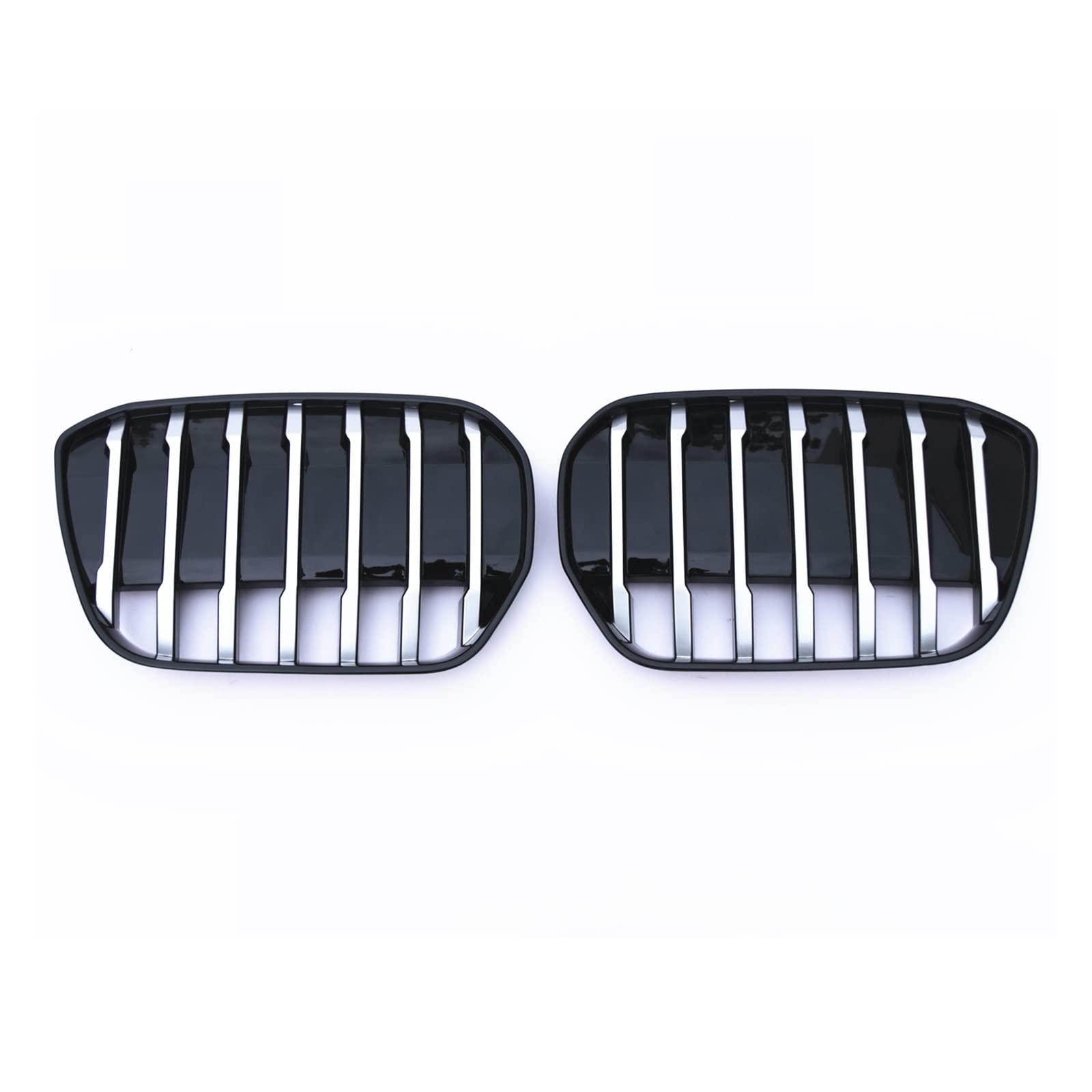 2 Stück Racing Grills kompatibel for BWM IX3 2022 vorderer Nierengrill Silber Auto Oberstoßstange Ansaughaube Mesh Air Vent Cover Grid Body Kit von VEXRLUHS