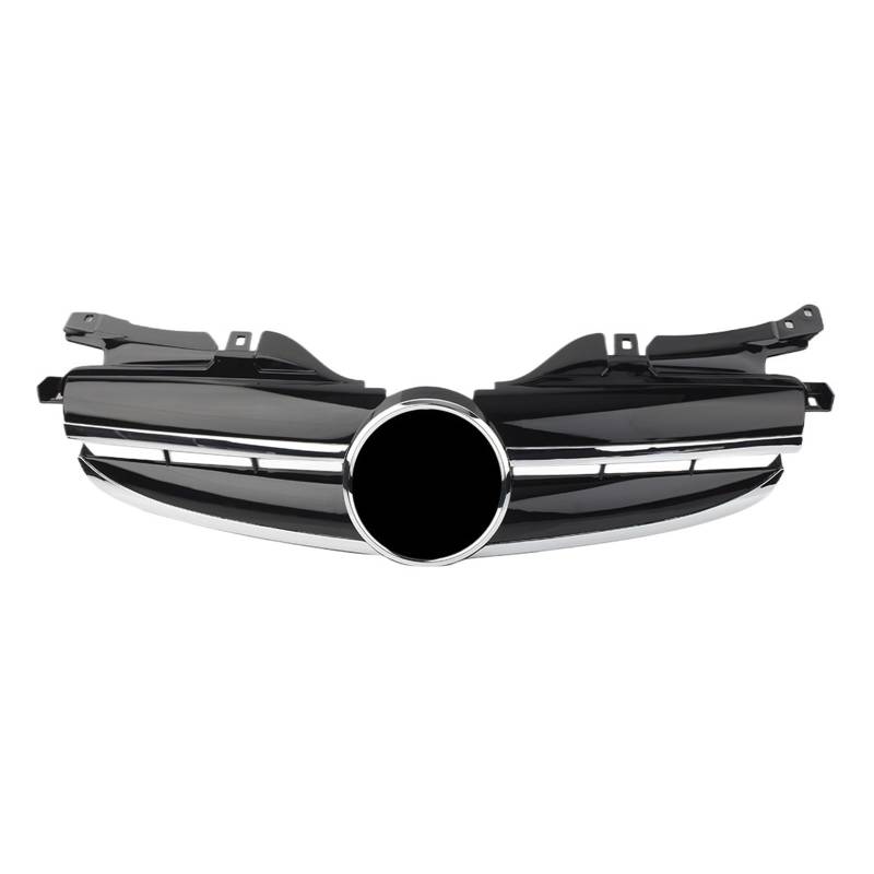 2-poliger Auto-Frontgrill mit Logo, kompatibel for Mercedes Benz SLK-Klasse R170 W170 1998 1999 2000 2001 2002 2003 2004, Chrom/Schwarz von VEXRLUHS