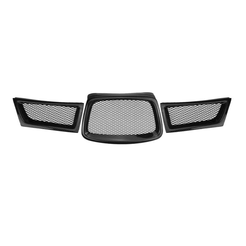 3 stücke Frontgrill Racing Grilsl Kompatibel for Subaru Impreza 9th WRX STI 2006-2007 Carbon Fiber Body Kit Gitter auto Oberen Stoßfänger Haube Mesh von VEXRLUHS