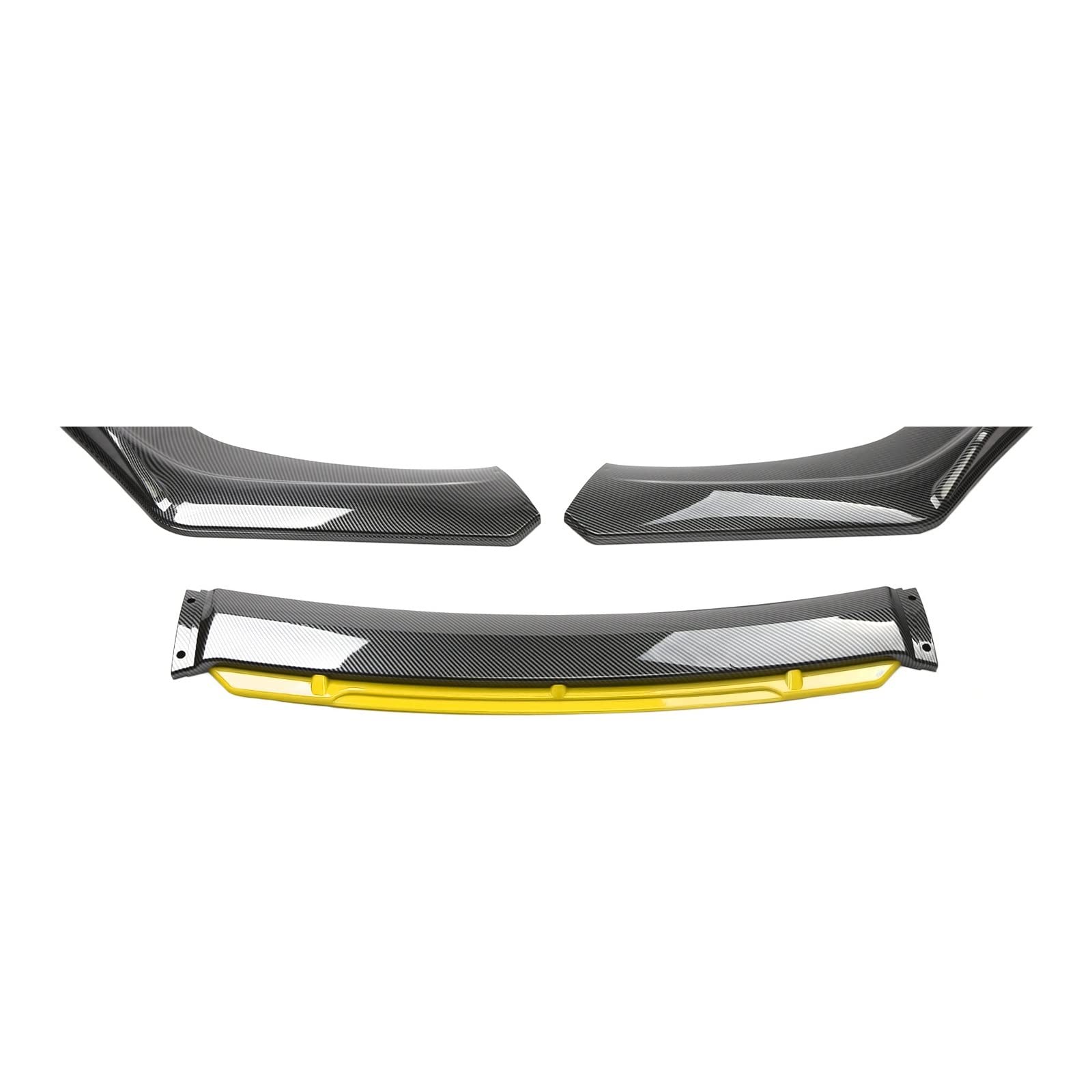 3PCS Neue Stil Auto Vorderen Stoßfänger Lip Body Kit Spoiler Splitter Carbon Fibe Dekorative Streifen Stoßstange Canard Lip Splitter universal(Carbon fiber(YELLOW)) von VEXRLUHS