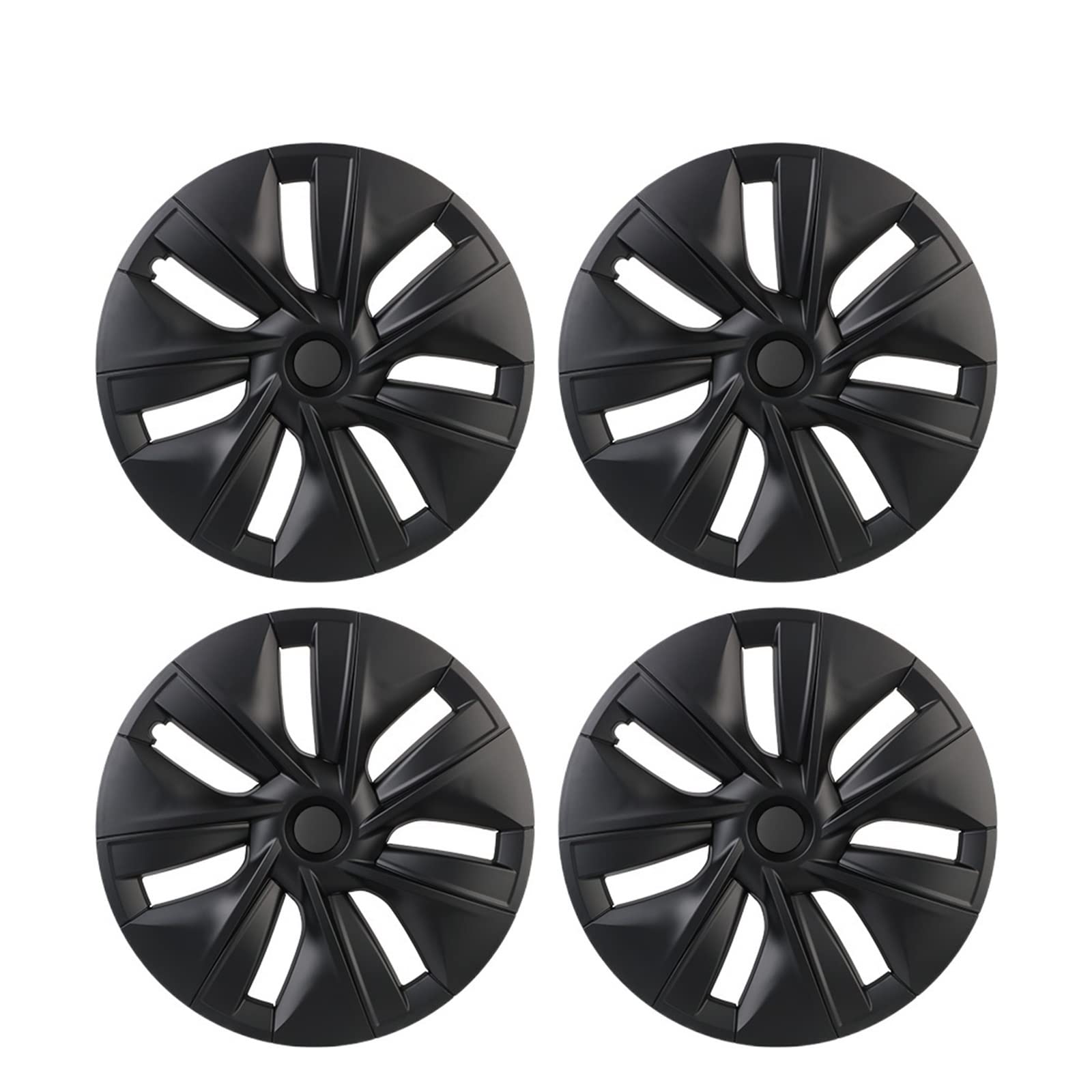 4 STK Kompatibel for Tesla Modell Y Radkappe Original Auto Ersatz Radkappe 19 Zoll Auto Radkappe Volle Abdeckung Zubehör 2021 2022(Matte black(4pcs)) von VEXRLUHS