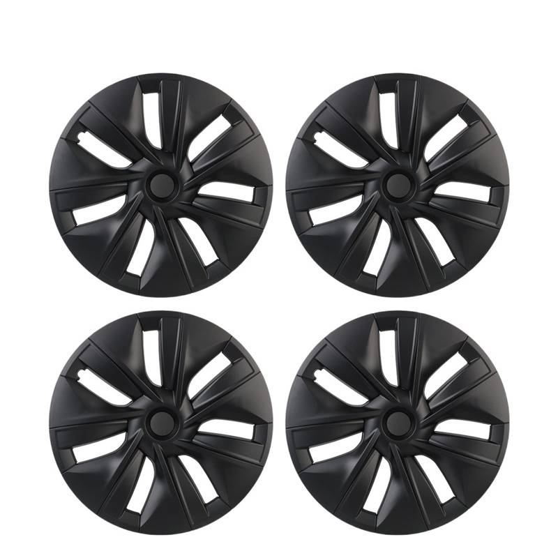 4 STK Kompatibel for Tesla Modell Y Radkappe Original Auto Ersatz Radkappe 19 Zoll Auto Radkappe Volle Abdeckung Zubehör 2021 2022(Matte black(4pcs)) von VEXRLUHS