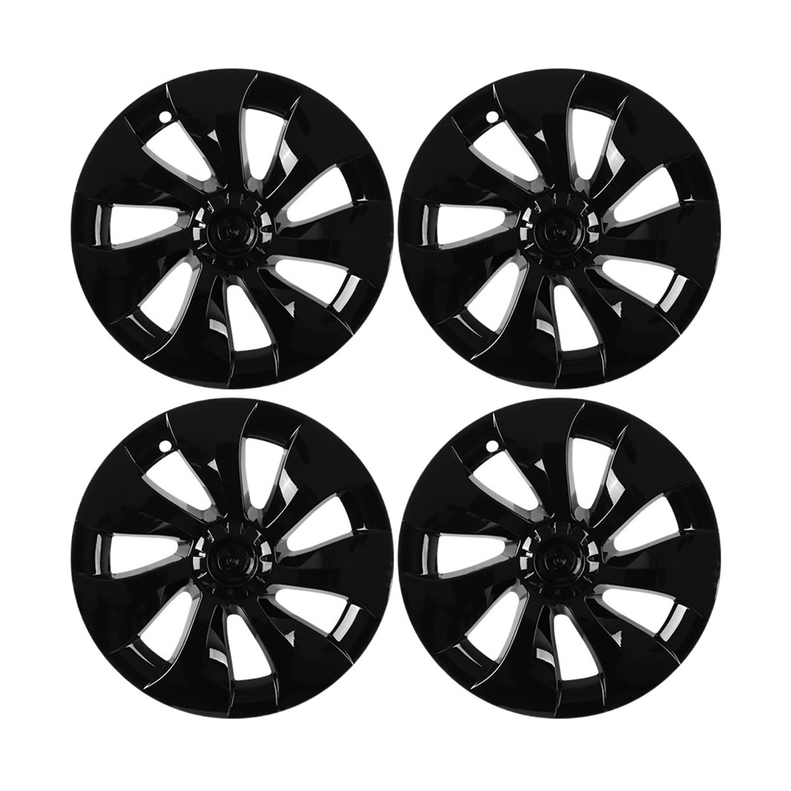 4-teiliges Ersatz-Radkappen-Set for Auto-Radkappen, 19-Zoll-Autozubehör, kompatibel mit Tesla Model Y 2016–2022(Bright black) von VEXRLUHS