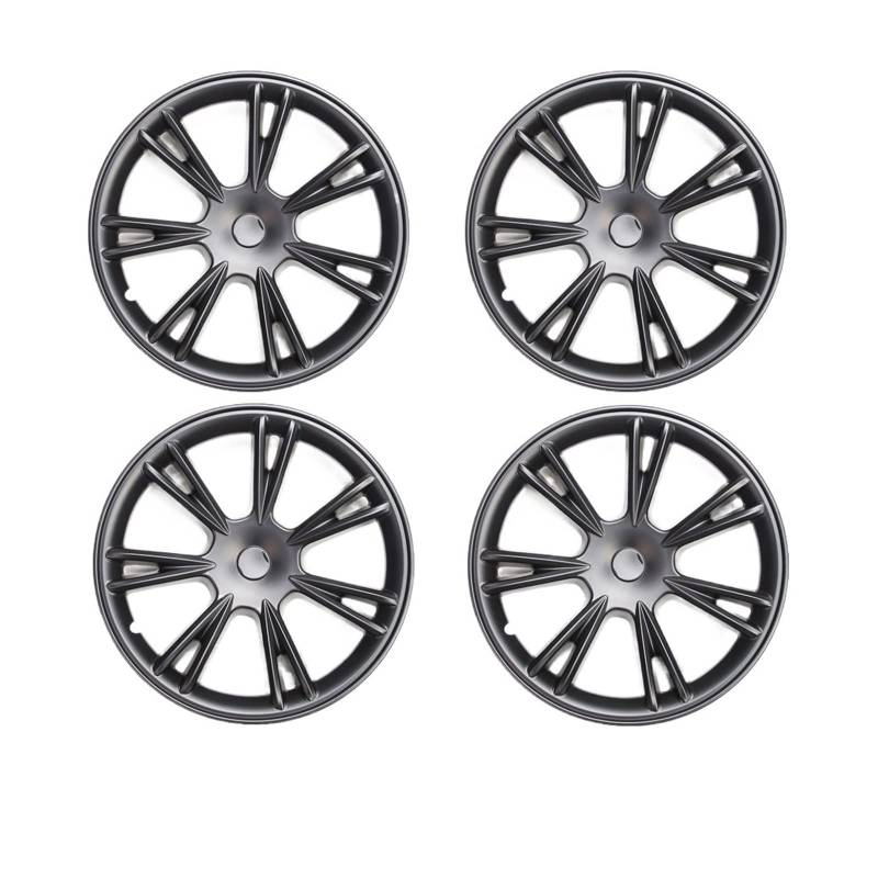 4-teiliges Radkappen-Set for Tesla Model Y 2023 2022, 19 Zoll, Performance-Ersatzradkappen, komplettes Felgen- und Auto-Außenzubehör(MY Matte Black) von VEXRLUHS