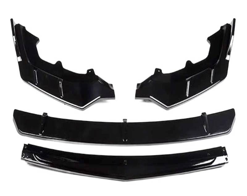 ABS Schwarz Carbon Fiber Front Stoßstange Lip Body Kit Spoiler Abdeckung Trim 4PCS Auto Zubehör Kompatibel for Trumpchi GAC GS8 2022 +(Bright black) von VEXRLUHS