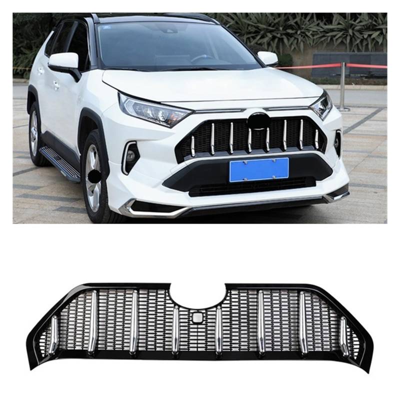 Abs Auto Front Kopf Mitte Kühlergrill Grills Rahmen Abdeckung Trim Zubehör Kompatibel for Toyota RAV4 RAV 4 LE/Hybrid 2019 2020 2021 2022 2023(Without Radar Hole) von VEXRLUHS