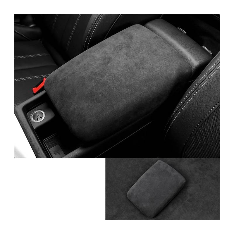 Auto Armlehne Box Leder Schutzhülle Kompatibel for A ud i A4 A5 S4 S5 B9 8WH Zentrale Steuerung Armlehne dekoration Auto Zubehör(Black) von VEXRLUHS