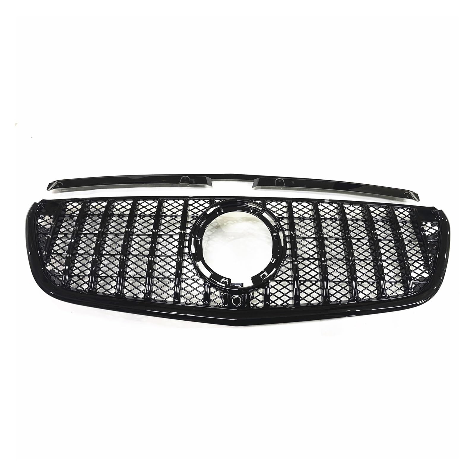 Auto-Kühlergrill, obere Stoßstangenhaube, Netzgitter, Grills mit Halterungsverkleidung, Autoteil, kompatibel for Mercedes Benz W447 Metris 2021–2023 GT-Stil(Black) von VEXRLUHS