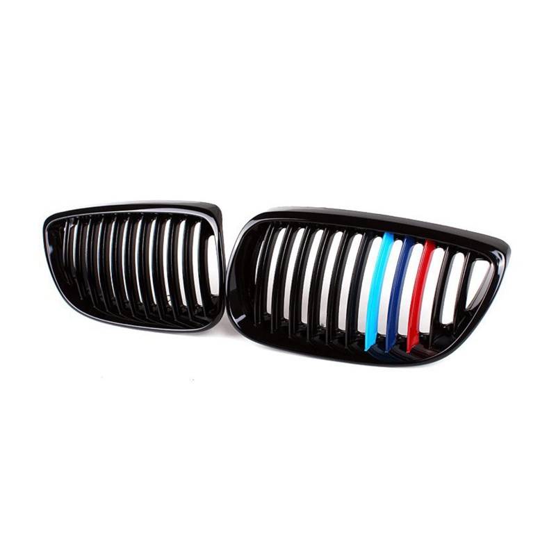 Auto-Kühlergrill, schwarz glänzend, M-Grill, Renngrills, kompatibel mit BMW E92 E93 3er-Serie 2006–2009, 2 Türen, 316i 320d 320i 323i 325d 325i 330i von VEXRLUHS