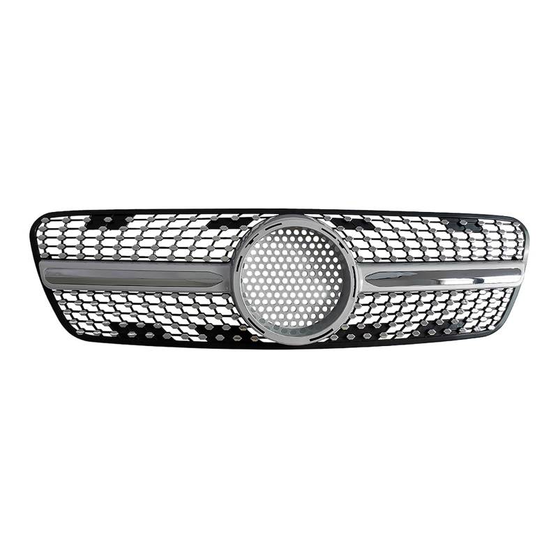 Auto Kühlergrill Ersatz Stoßstange Haube Mesh Grill W Net Kompatibel for Mercedes Benz ML Klasse W163 1999-2004(Silver) von VEXRLUHS