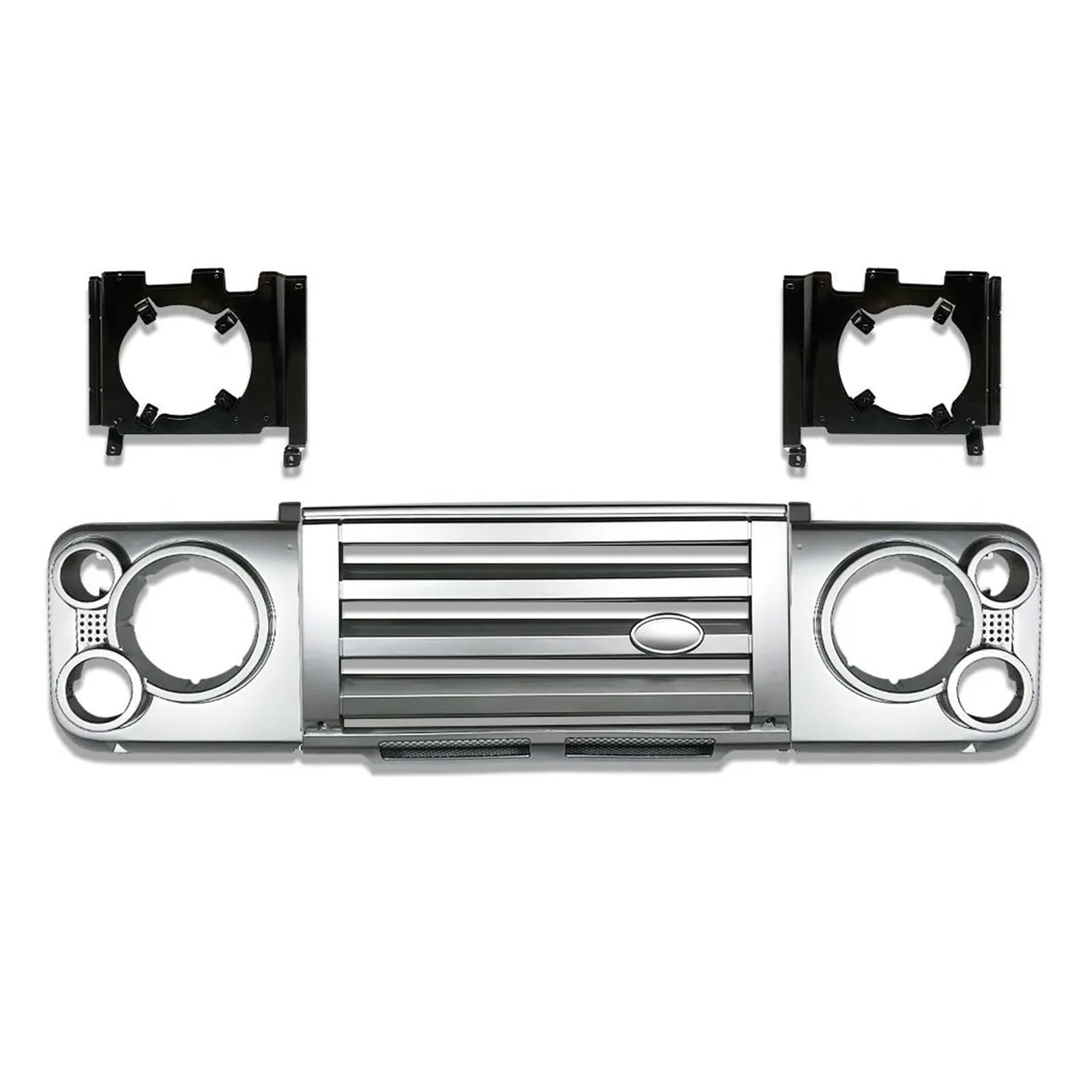 Autoteile Auto-Styling-Tuing Vorne Mitte ABS Adventure Edition Style Kühlergrill Kompatibel for Land Rover Defender SVX Autozubehör(1PAIR SILVER) von VEXRLUHS